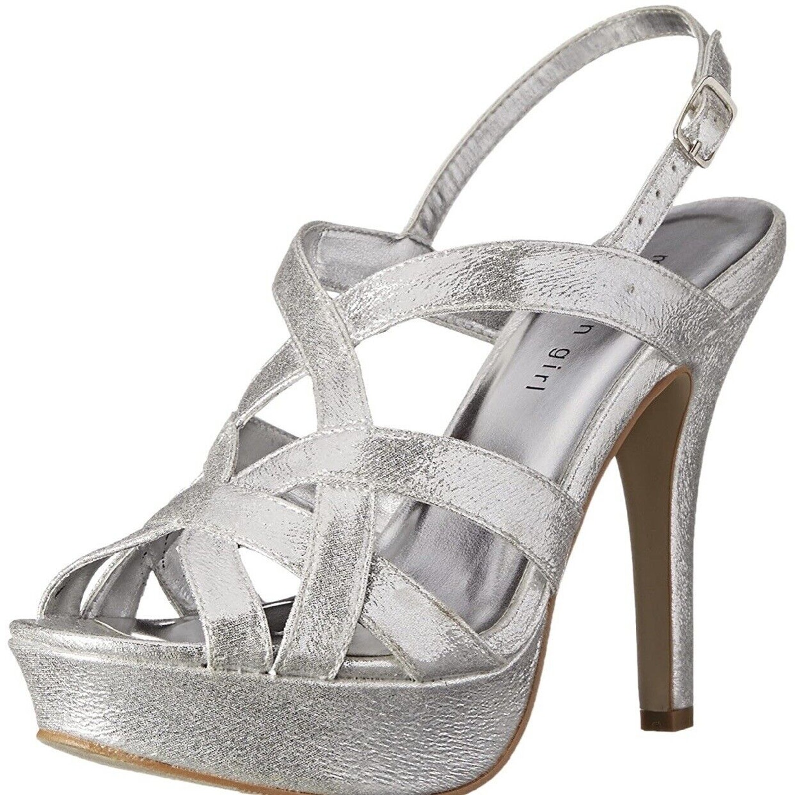 Madden Girl Lillyyyy Us 9m Platform Sandals Silver Metallic Dressy 4” High Heels
